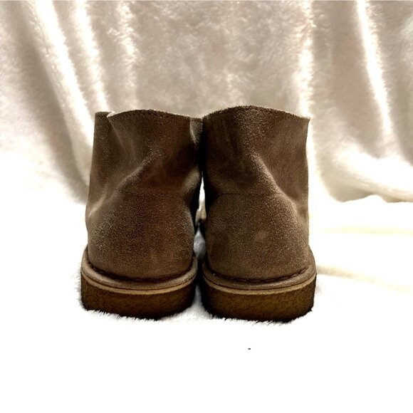 Clarks Mens Desert Boots Size 7.5 Natural Crepe Sole Beige Suede Leather Upper - Picture 3 of 9
